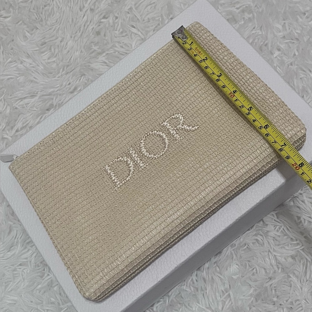 Dior Raffia Straw Makeup/Cosmetic Pouch Bag - Picture 9 of 11